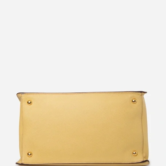 Prada Yellow Saffiano Leather Large Galleria Double Zip Tote Bag - Picture 3 of 4
